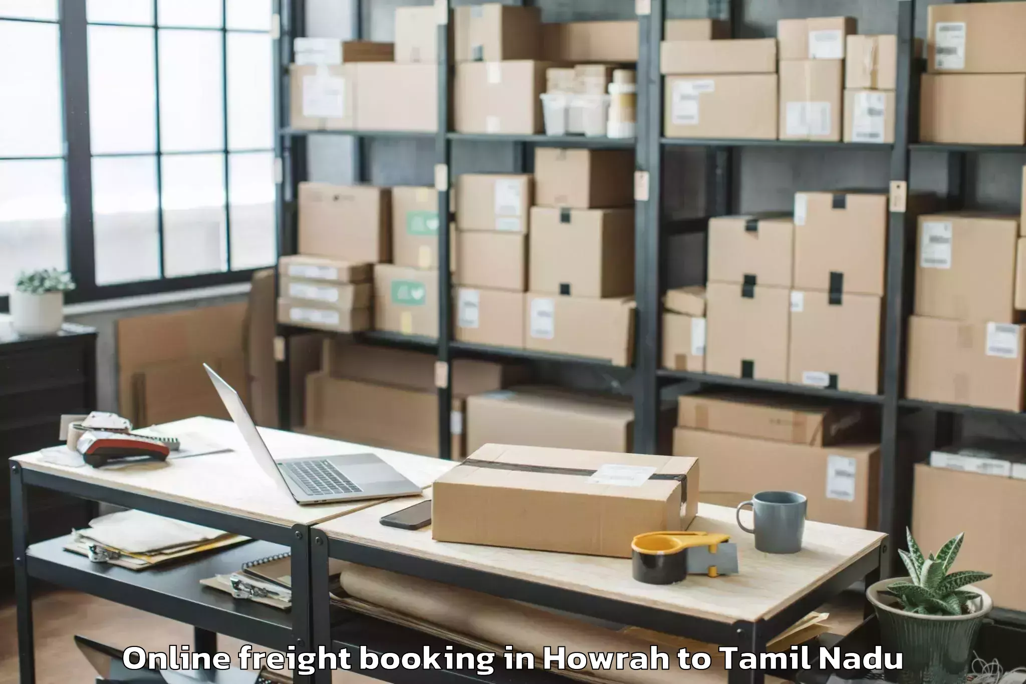 Easy Howrah to Kodavasal Online Freight Booking Booking